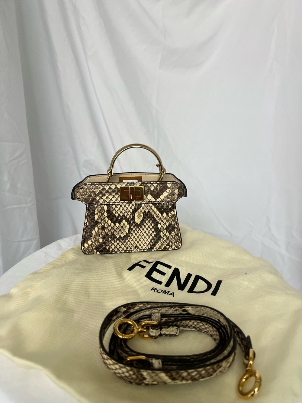 FENDI Nano Peekaboo crafted in genuine python snakeskin 🐍✨